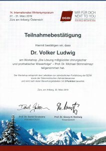 Quelle: Zahnarztpraxis Dr. Ludwig und Kollegen/Zertifikat Dr. Ludwig